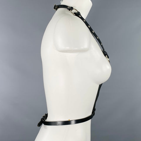 ZANA BAYNE Size XS Black Studded Leather Harness