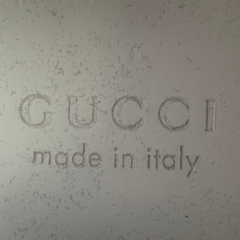 GUCCI Size 8.5 White Red Blue Logo Leather Suede Sneakers