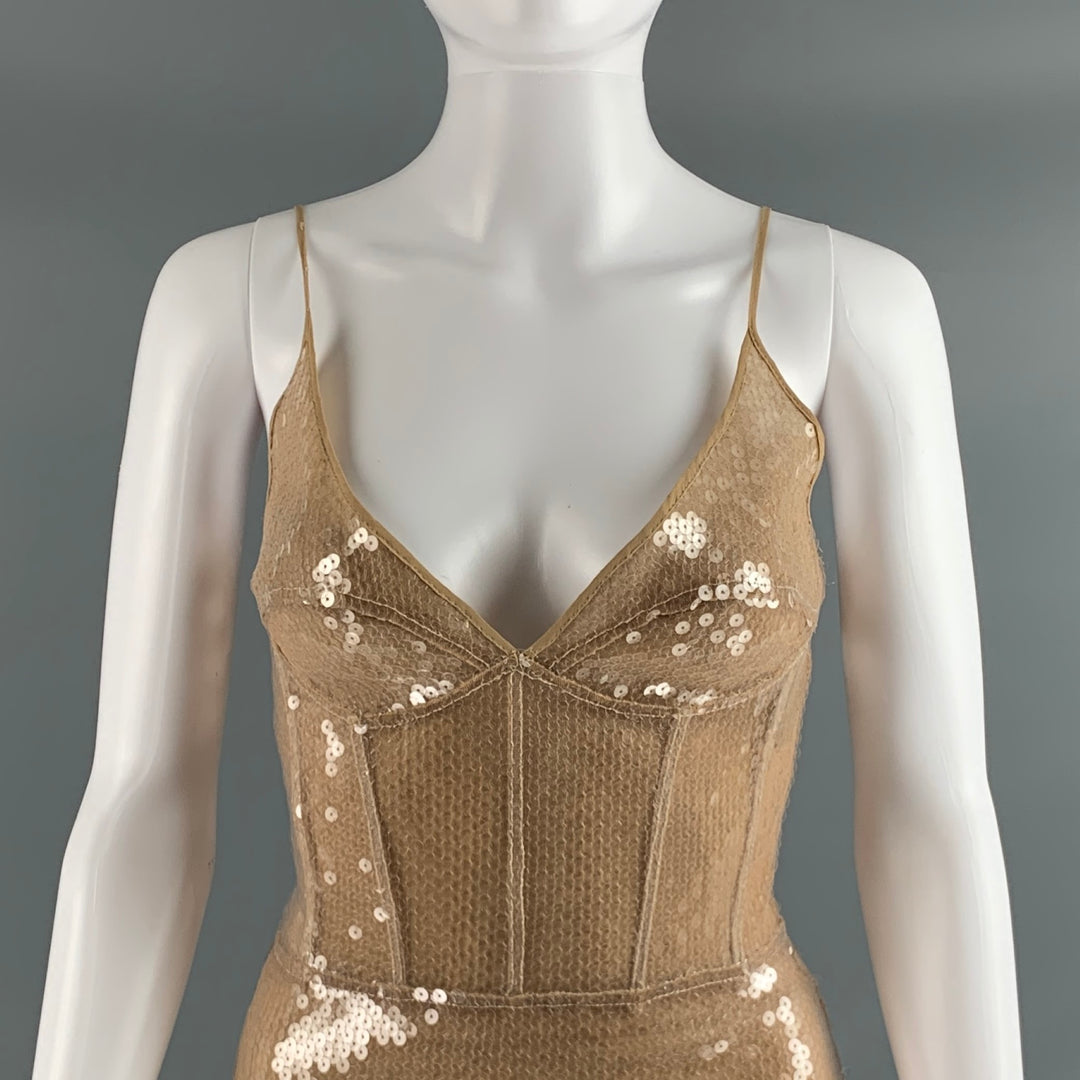 david koma beige dress DAVID KOMA Size 6 Beige Nude Mesh Spaghetti Straps Cocktail Dress – Sui  Generis Designer Consignment