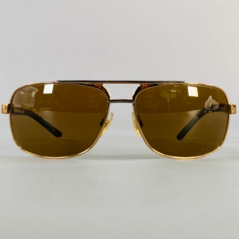 DOLCE & GABBANA Gold Tortoiseshell Metal Pilot Sunglasses