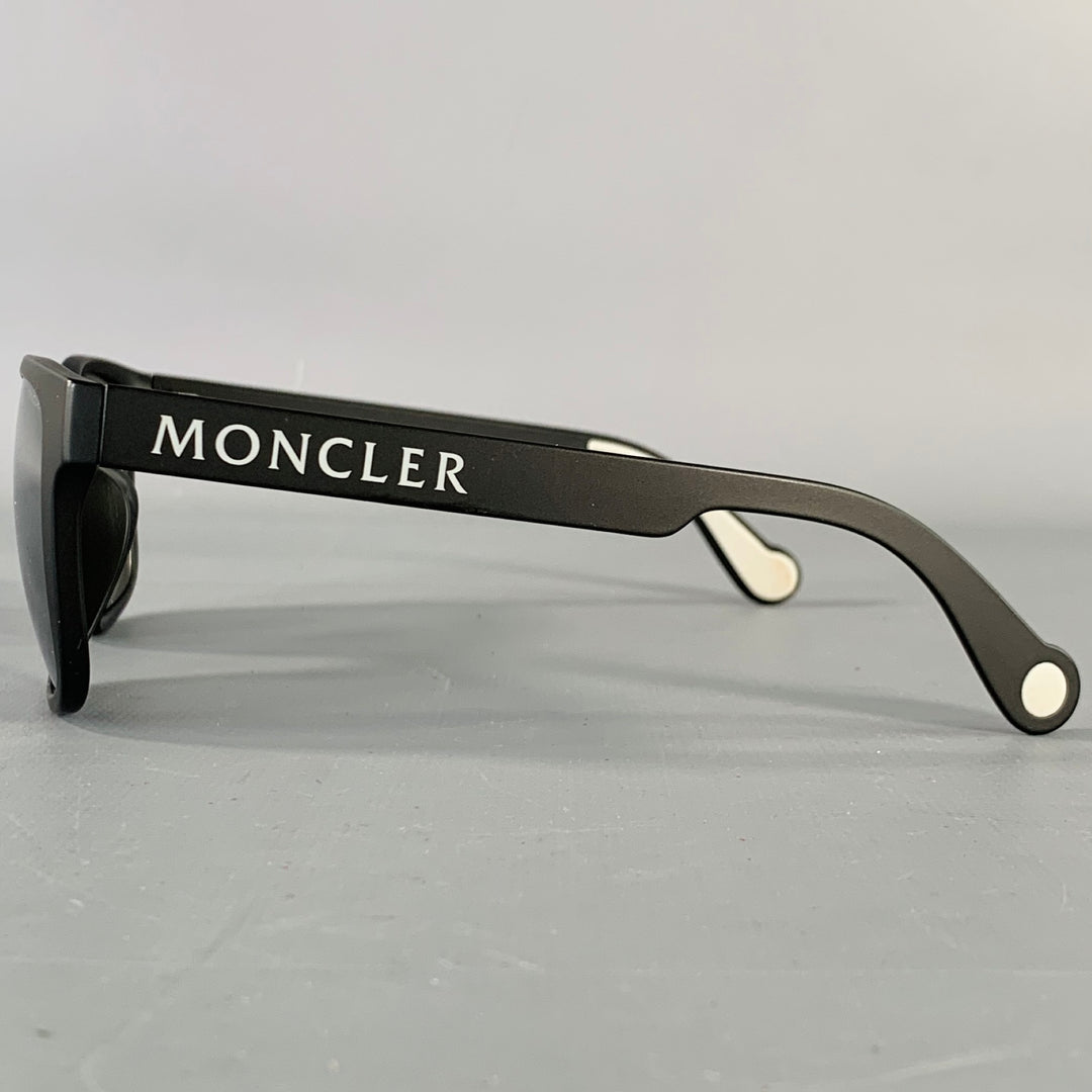 MONCLER Black Acetate Square Mirrored Sunglasses