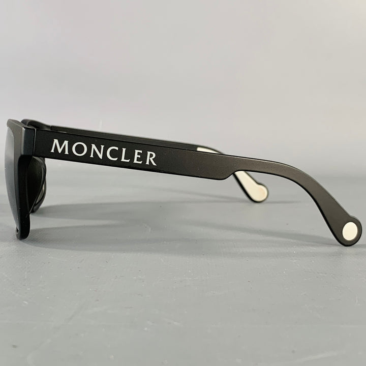 MONCLER Black Acetate Square Mirrored Sunglasses