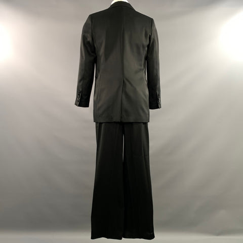 JOSEPH Chest Size 42 Black Solid Viscose Blend Notch Lapel 34 30 Tuxedo