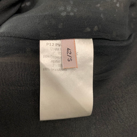 GIAMBATTISTA VALLI Size S Black Cotton Guipure Pencil Skirt