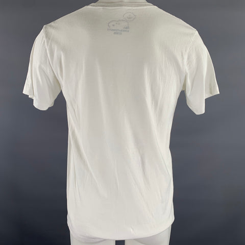 UNIQLO Size M White Black Yellow Logo Cotton T-shirt