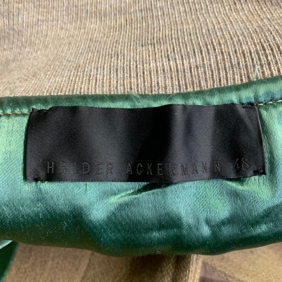 HAIDER ACKERMANN Size 38 Tan Wool Cotton Cropped Blouson Bomber Jacket