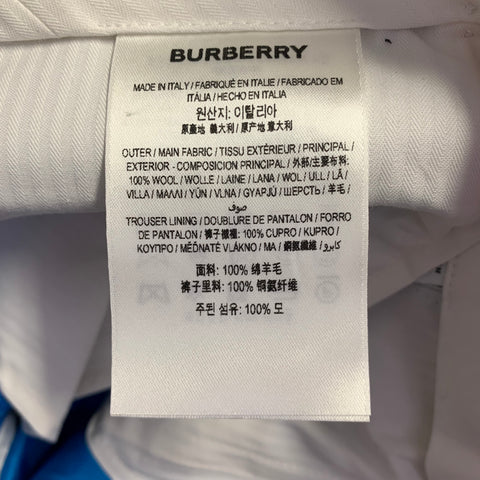 BURBERRY SS23 Size 34 Blue Wool Peak Lapel Double Breasted Suit