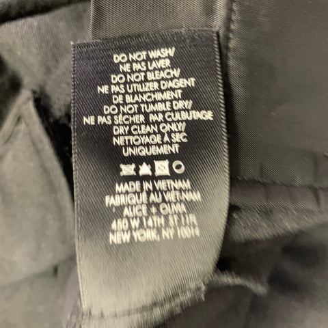 ALICE + OLIVIA Size 0 Black Wool Blend Flat Front Casual Pants