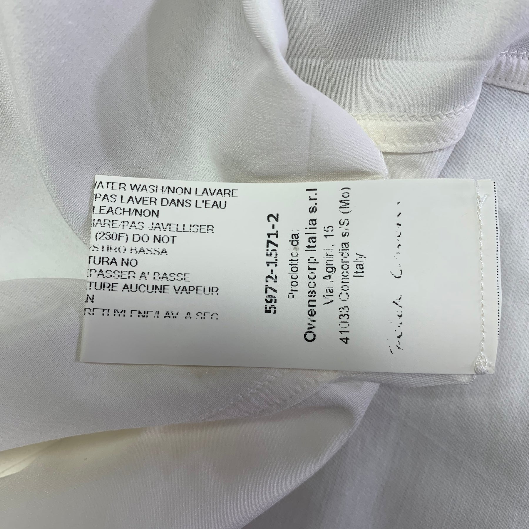 RICK OWENS SS16 Size M -Cyclops- Cream Cotton Silk Long Sleeve