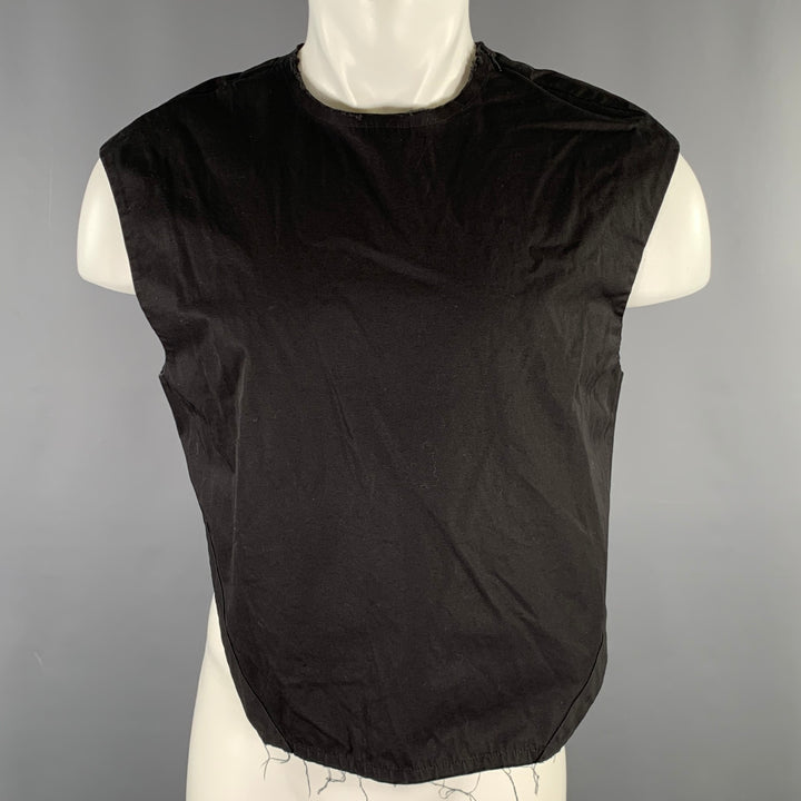K.NGSLEY Size M Black Abstract Cotton Raw edge Vest (Indoor)