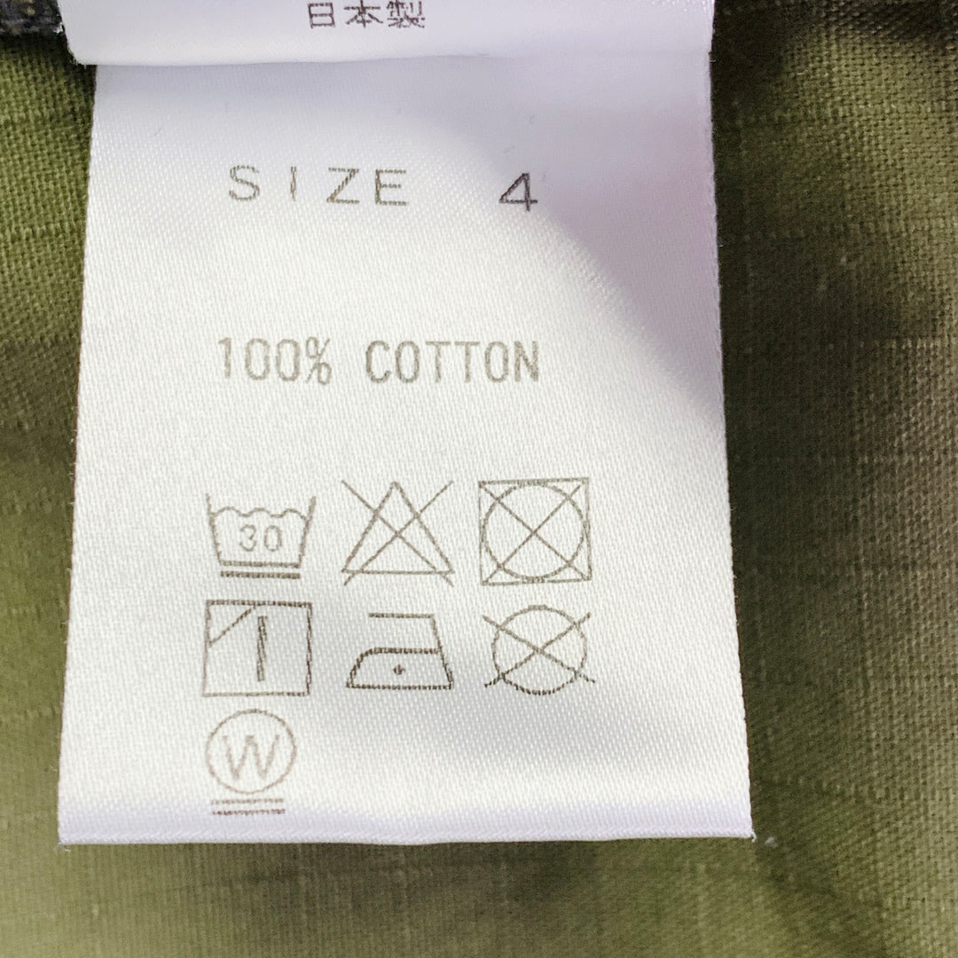 FDMTL Size XL Green Black Cotton Raw Edge Patchwork Short Sleeve Shirt