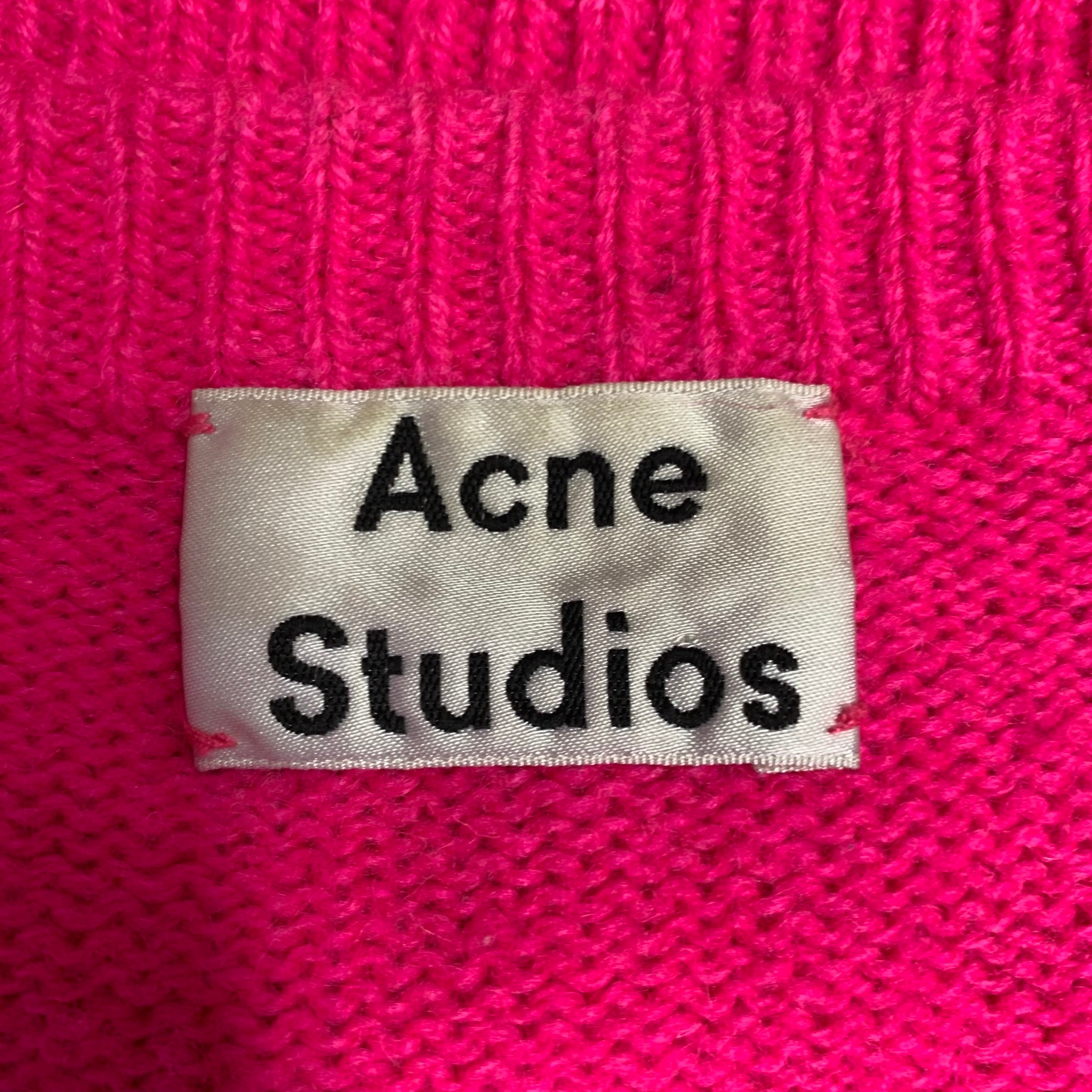 ACNE STUDIOS Pre-AW16 Size M -Kai- Pink Fuchsia Wool Crew Neck