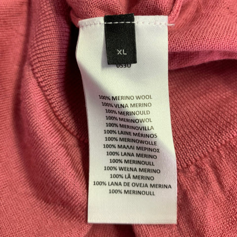 PAUL SMITH Size XL Pink Merino Wool Crew Neck Pullover