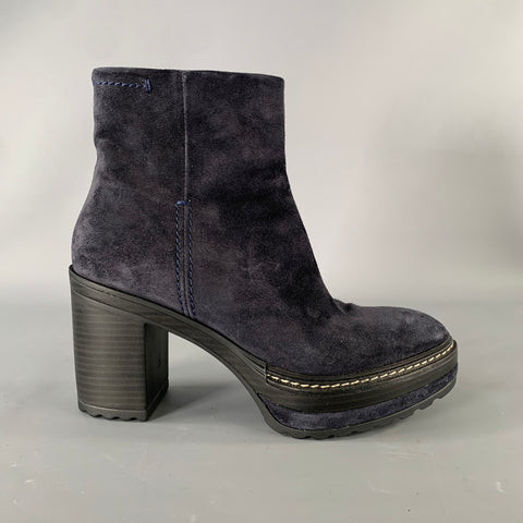 PONS QUINTANA Size 9 Navy Suede 10078 OLIV-B Boots