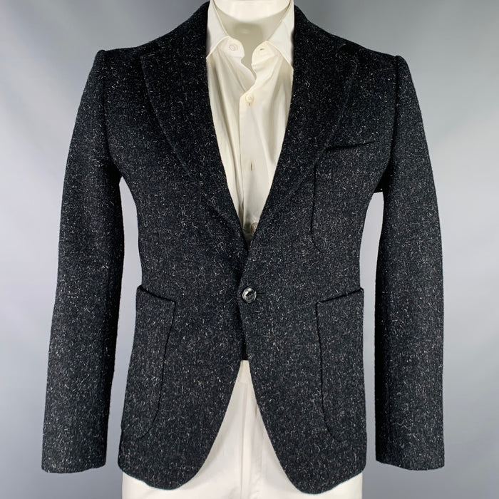 JUNYA WATANABE 2010 Size L Grey Black Wool Peak Lapel Sport Coat