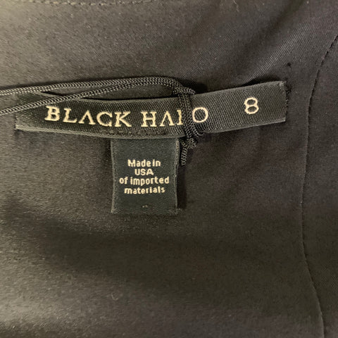 BLACK HALO Size 8 Black Geometric Skirt Cocktail Dress