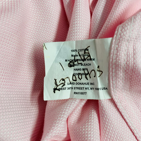 DAVID DONAHUE Size XL Pink Cotton Long Sleeve Shirt