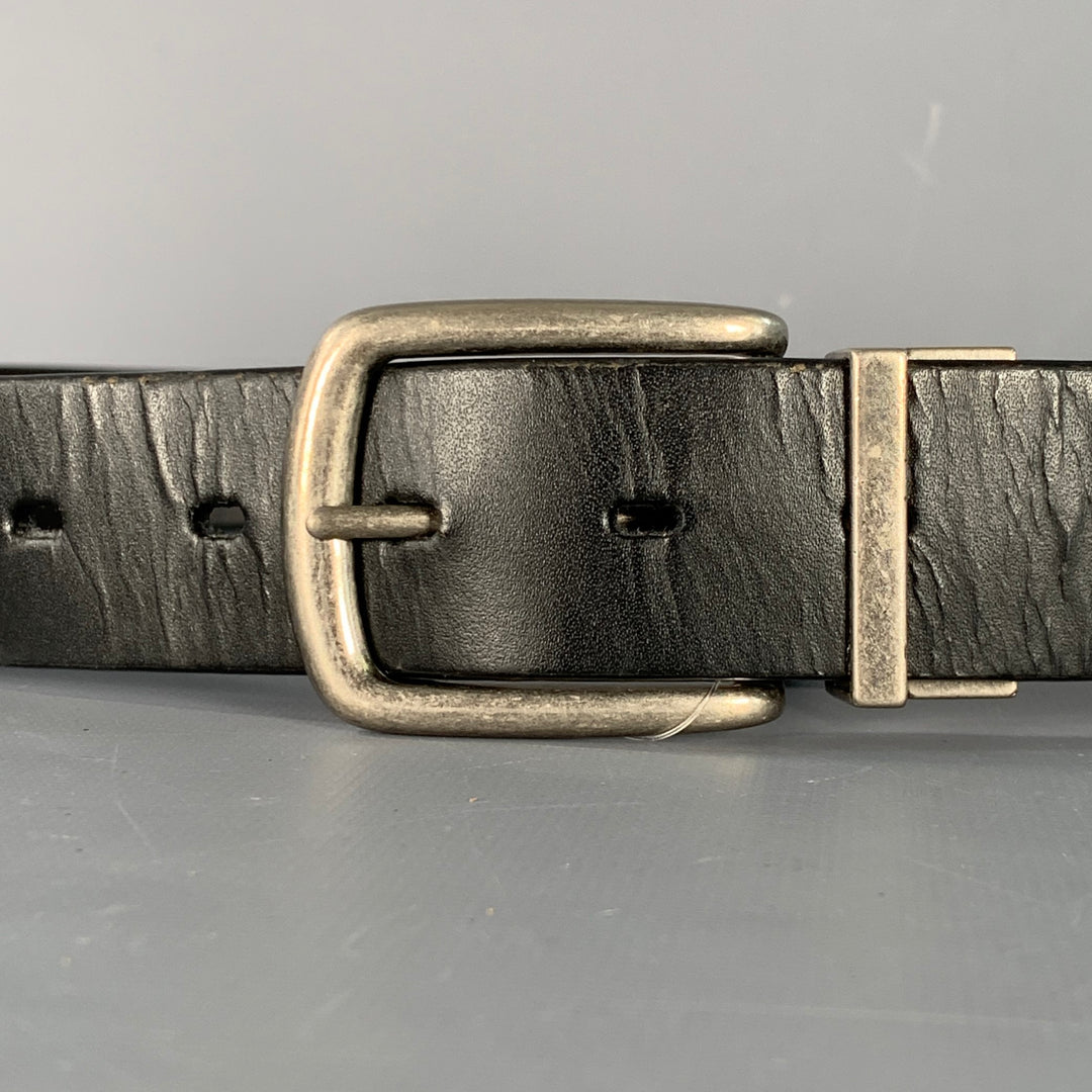 BILL ADLER DESIGN Size 34 Black Brown Silver Reversible Leather Belt