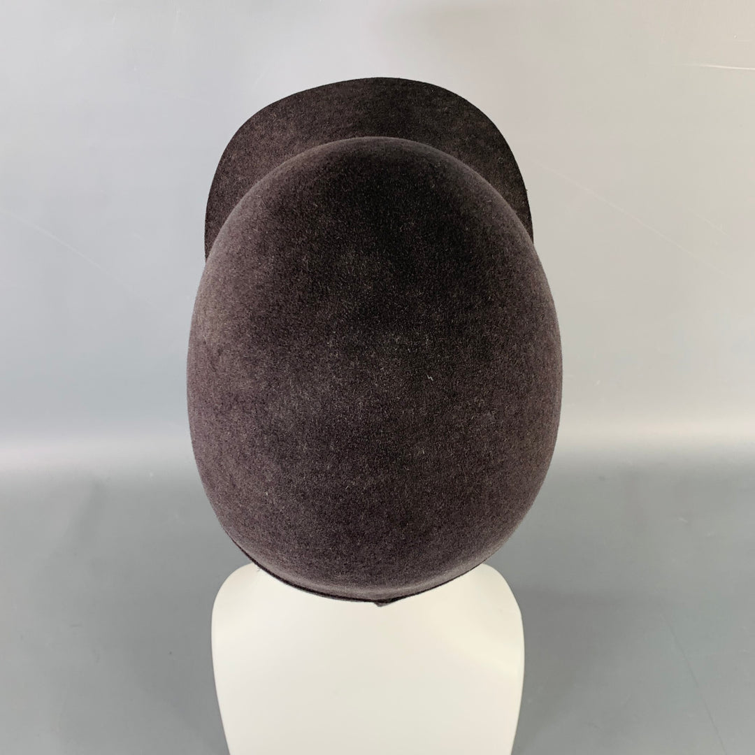 LANVIN Size 58 Grey Charcoal Felt Merino Wool Baseball Cap