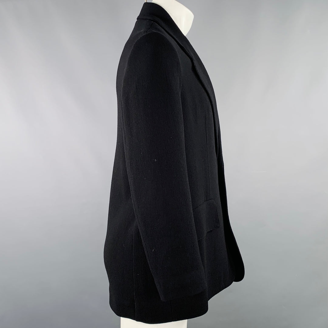 STUDIO NICHOLSON Size XS Mizumi Black Crepe Virgin Wool Blend Oversized Jacket