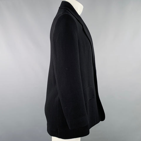 STUDIO NICHOLSON Size XS Mizumi Black Crepe Virgin Wool Blend Oversized Jacket