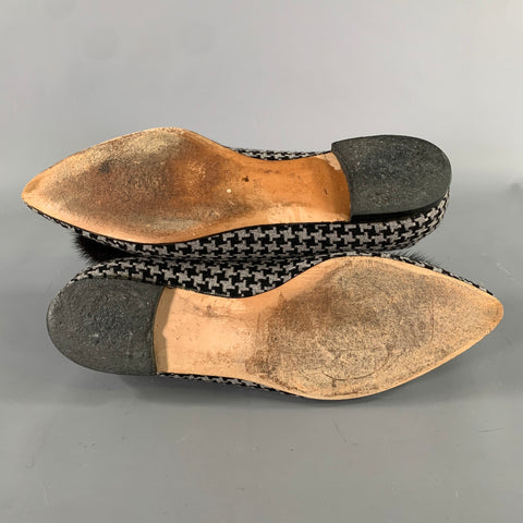 MANOLO BLAHNIK Size 8.5 Houndstooth Ballerina Flats