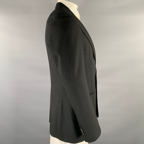 MAISON MARGIELA Size 42 Black Wool Peak Lapel Sport Coat