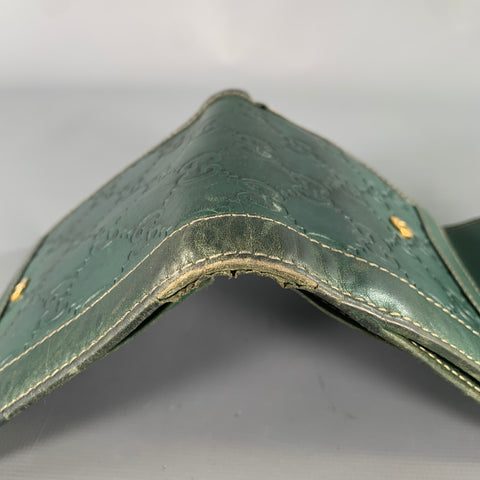 GUCCI Green Logo Leather Wallet