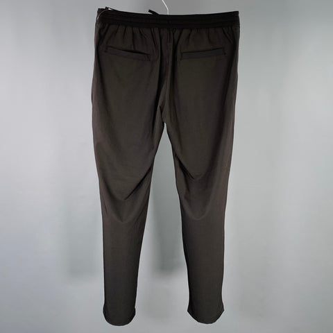 UNITED ARROWS Size M Black Polyester Blend Drawstring Casual Pants