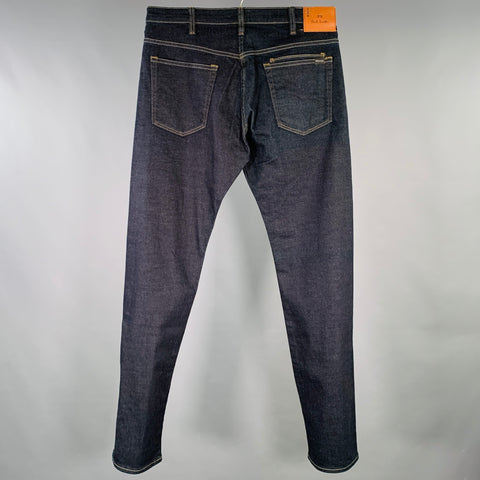 PS by PAUL SMITH Size 31 Indigo Contrast Stitch Cotton Blend Straight Jeans