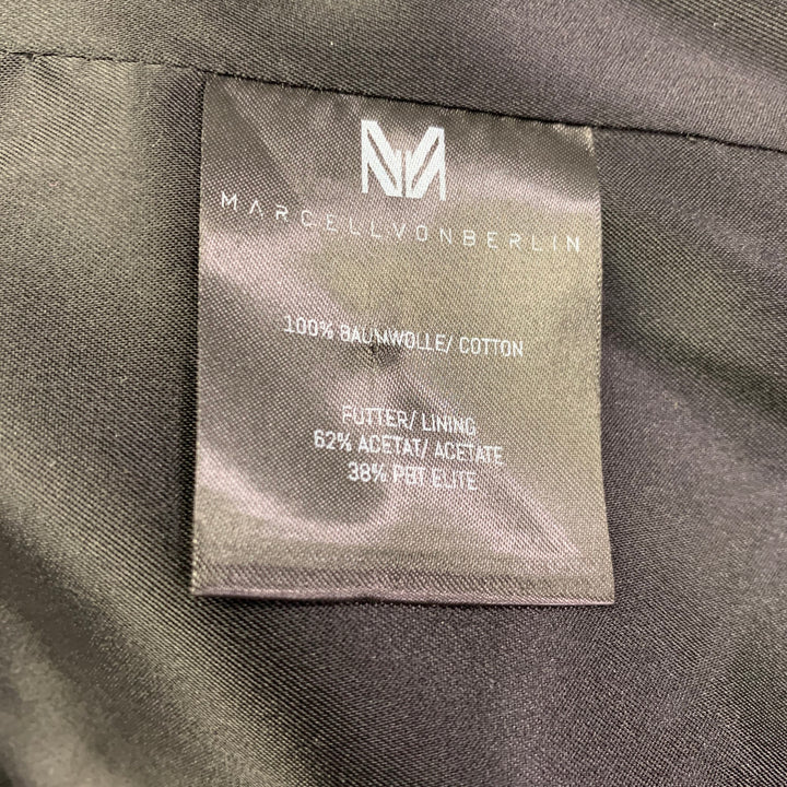 MARCELL VON BERLIN Size 36 Orange Black White Abstract Print Cotton Slim Fit Sport Coat