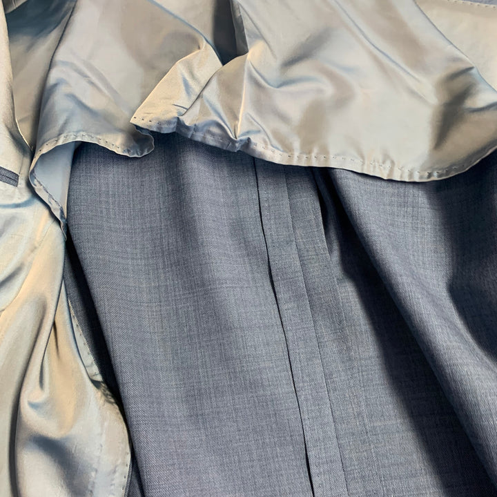 SARTORIO Size 44 Regular Blue Wool Notch Lapel Suit