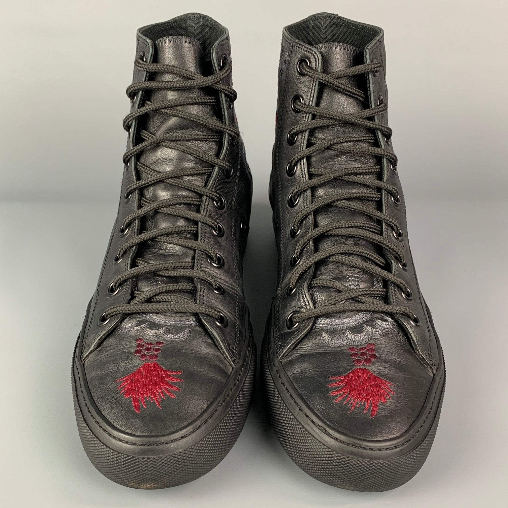 GUCCI by TOM FORD SS 2001 Size Black Red Dragon Print Leather High