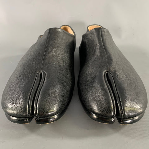 MAISON MARGIELA Size 11 Black Leather Slip On Loafers
