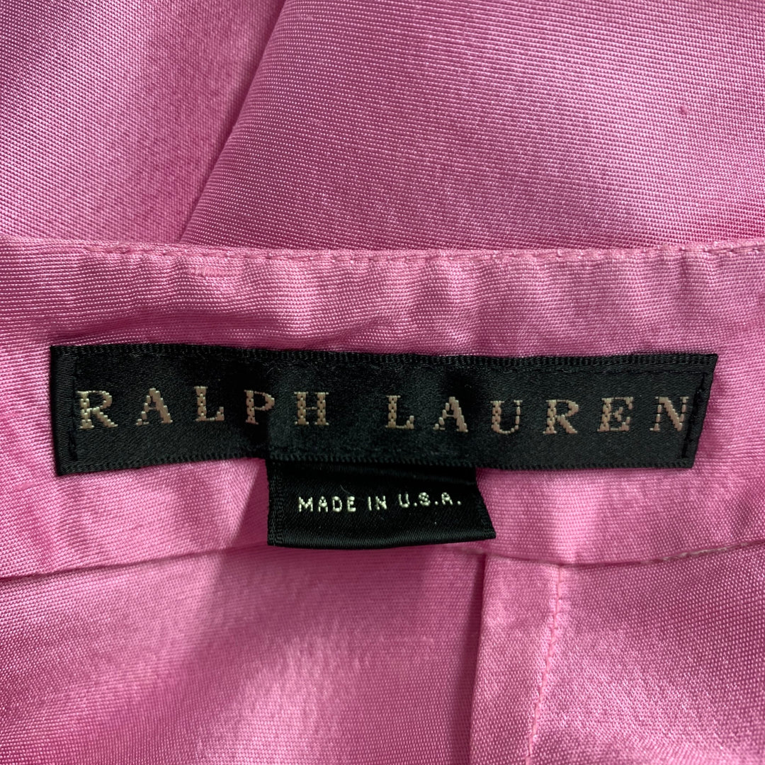 RALPH LAUREN Talla 10 Pantalón de vestir corto de seda rosa