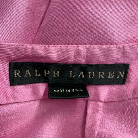 RALPH LAUREN Size 10 Pink Silk Cropped Dress Pants