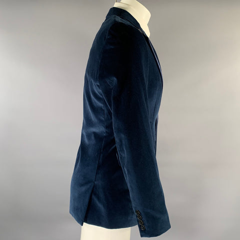 PS by PAUL SMITH Chest Size 38 Navy Velvet Cotton Notch Lapel Sport Coat