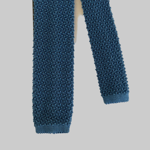 PERSONALITY Blue Knit Wool Blend Tie