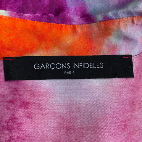 GARCONS INFIDELES Size XS Purple Orange Tie Dye Viscose Long Sleeve Shirt