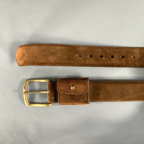 RALPH LAUREN Brown Leather Suede Belt