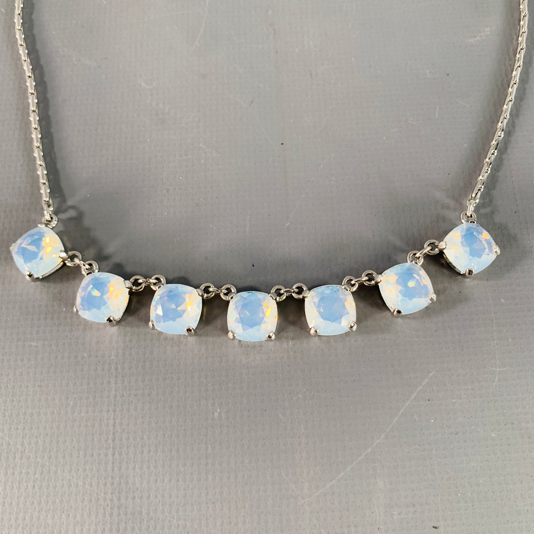 SWAROVSKI Silver Blue Crystal Metal Chain Necklace