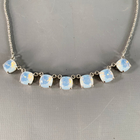 SWAROVSKI Silver Blue Crystal Metal Chain Necklace