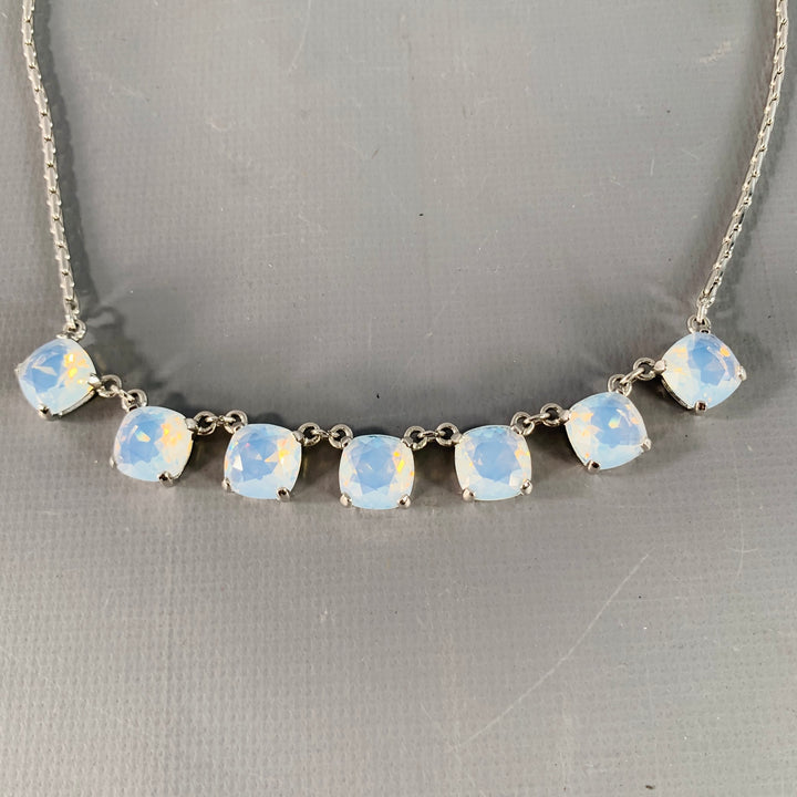 SWAROVSKI Silver Blue Crystal Metal Chain Necklace