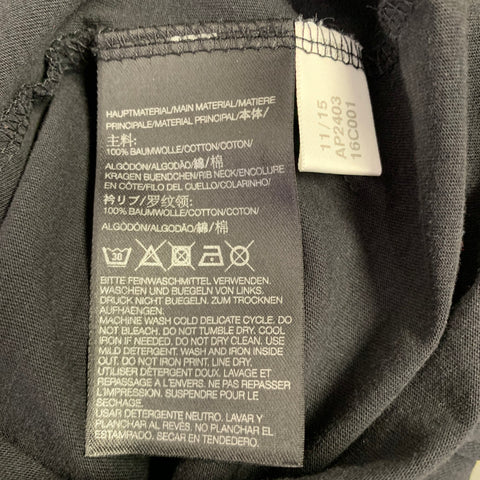 Y-3 Size S Black Blue Graphic Cotton Scoop Neck T-shirt