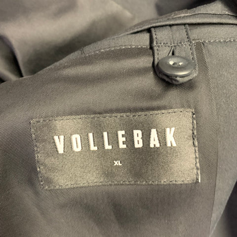 VOLLEBAK Size XL Black Cotton Blend Zip Pockets Jacket