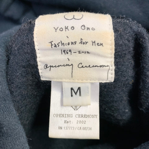 OPENING CEREMONY x YOKO ONO Size M Black White Print Cotton Blend Hooded Sweatshirt