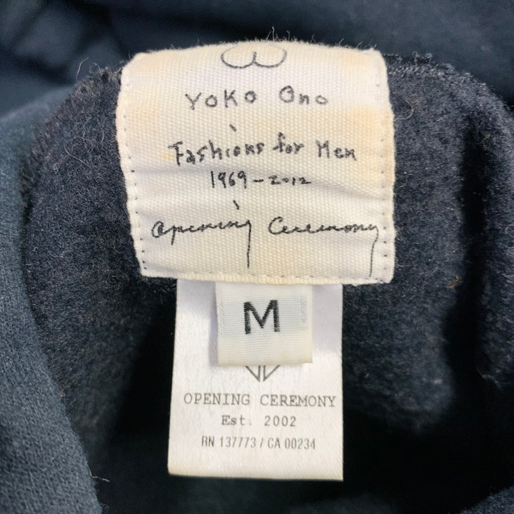 OPENING CEREMONY x YOKO ONO Size M Black White Print Cotton Blend Hooded Sweatshirt