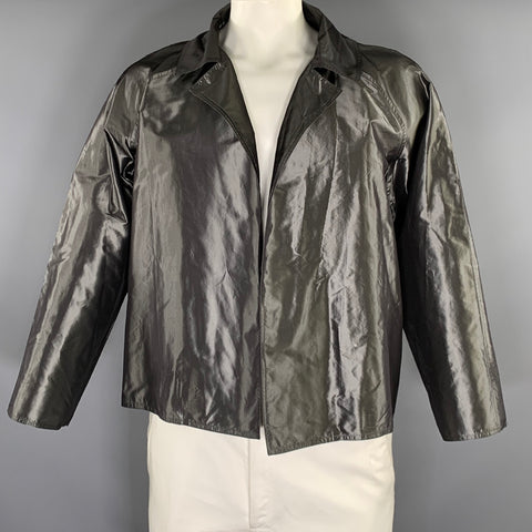 ZORAN Size M Grey Silk Windbreaker Jacket