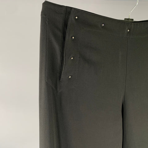 JEAN PAUL GAULTIER Size 34 Black Wool Blend Wide Leg Casual Pants