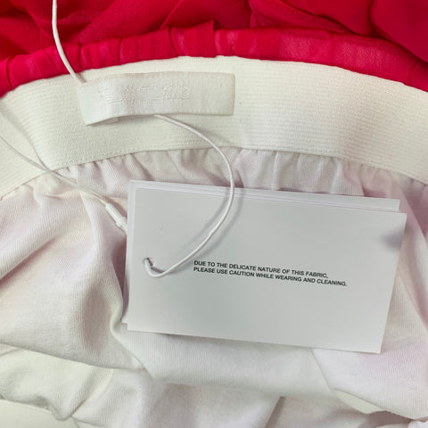 HELMUT LANG Size S Pink Silk Bubble Hem Skirt